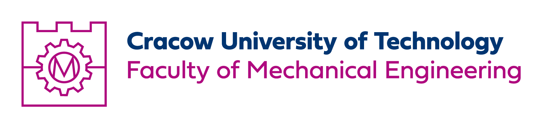 asymetryczne logo Wydziału Mechanicznego do stosowania samodzielnie lub z sygnetem Politechniki Krakowskiej